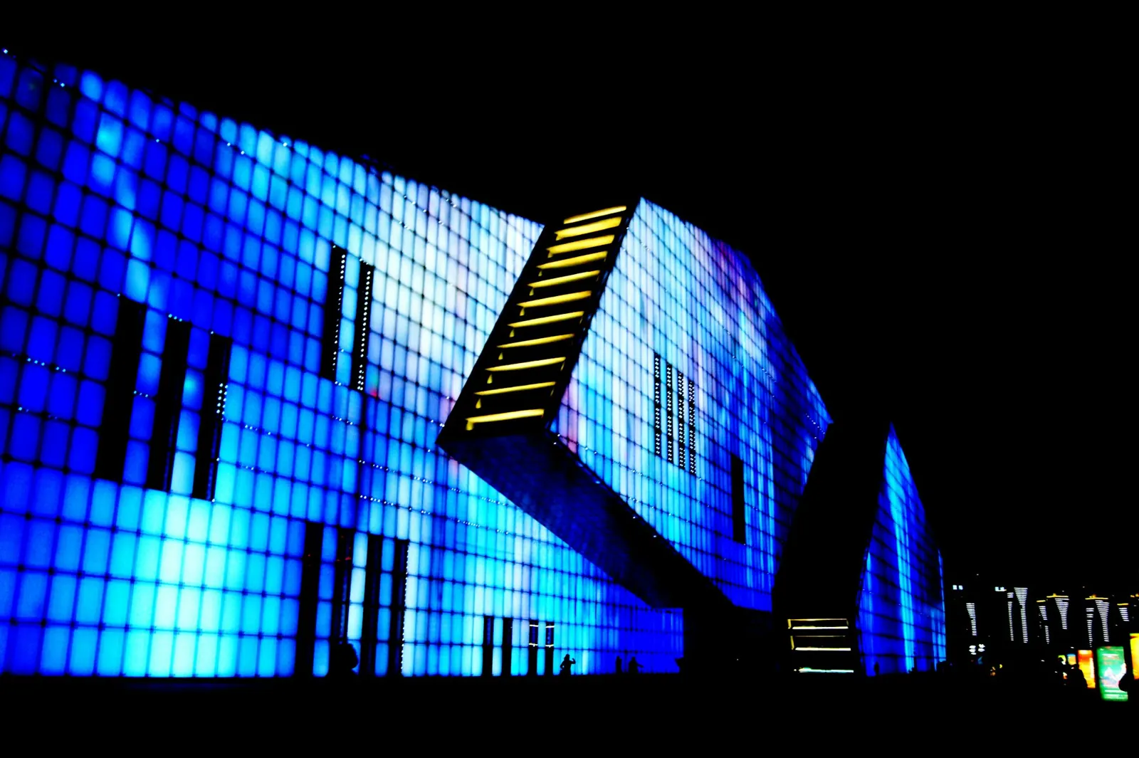 LED facade on a building