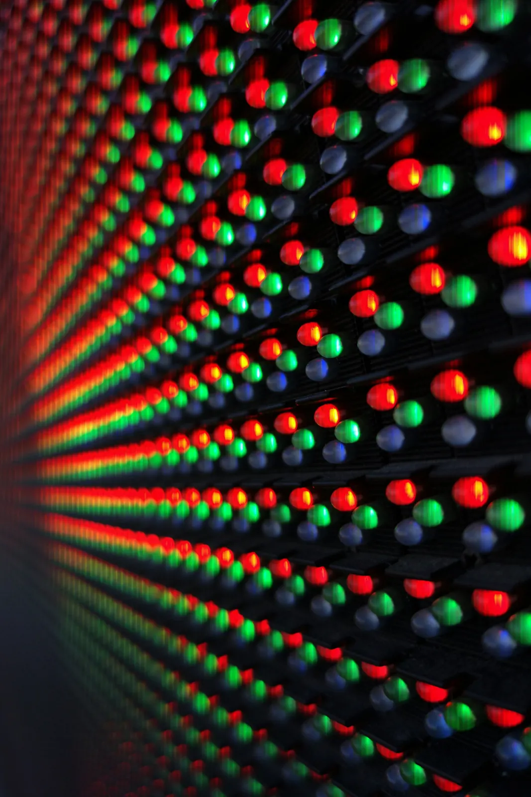 Red, green and blue LEDs mixing into one colour