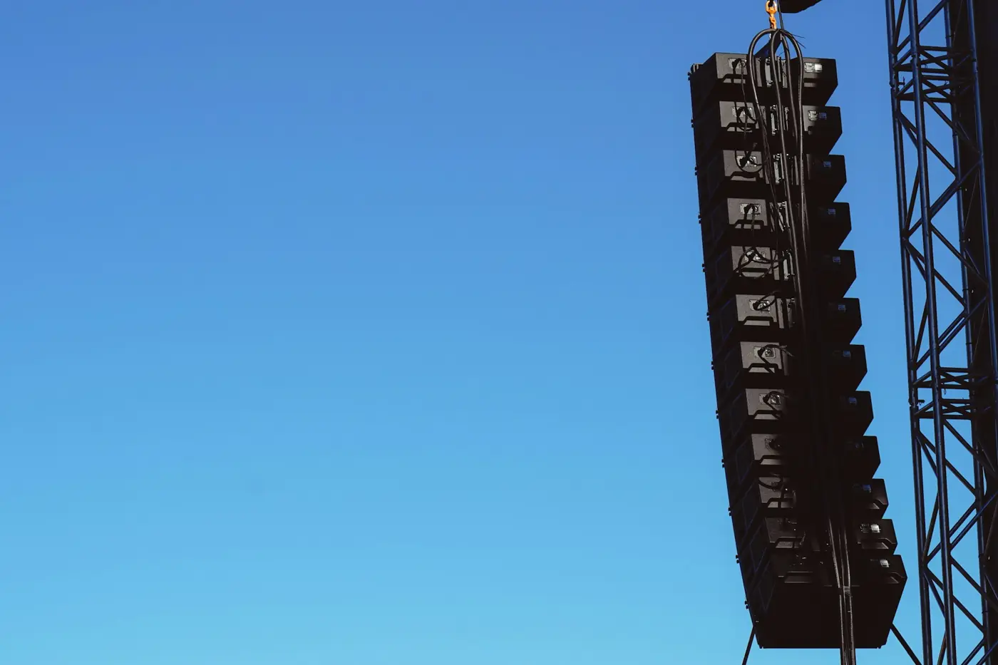 Outdoor line array on a tower