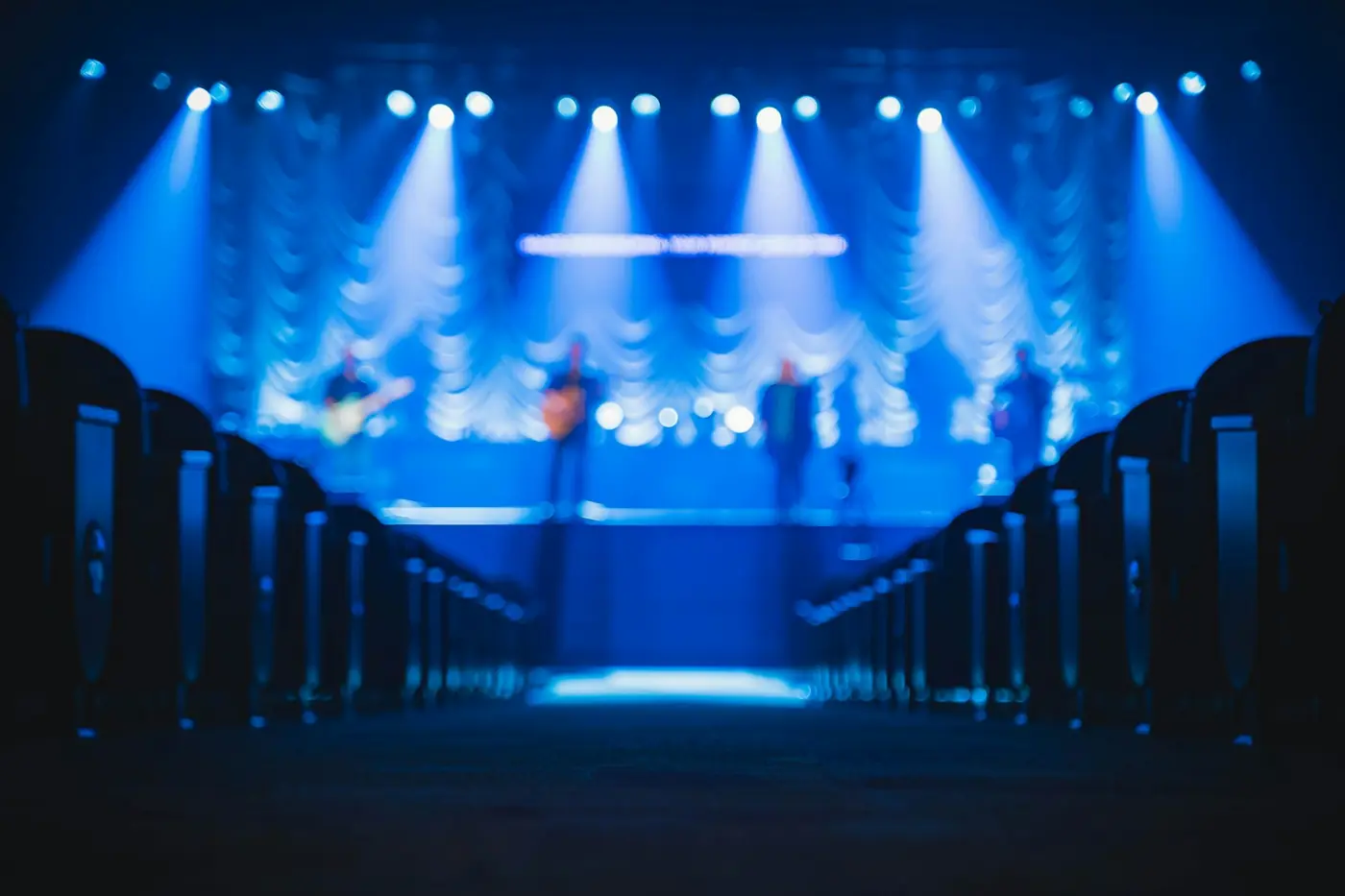 Stage with blue down-lights
