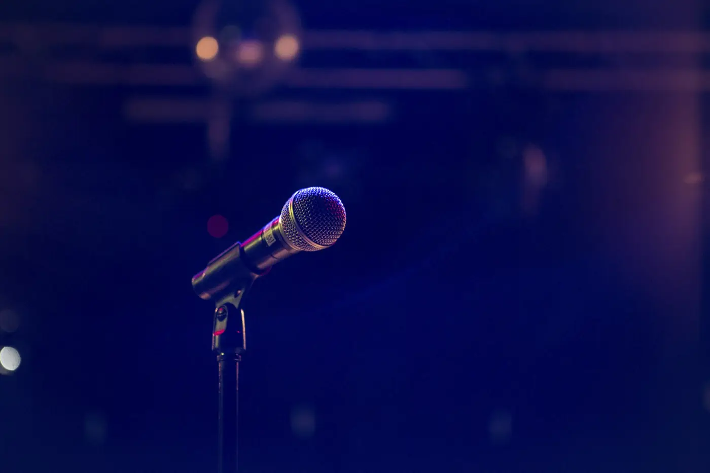 Vocal microphone on stage