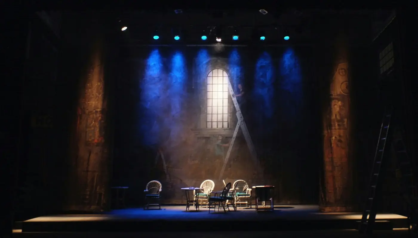 Theatre stage with backlight