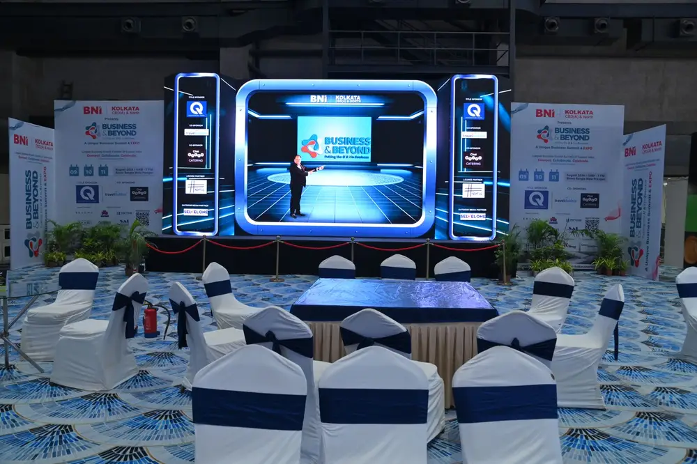 Dealer meet stage with LED set by Solutions Events